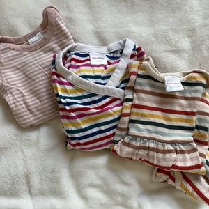 Hanna Andersson Lot of 3 Striped Pieces for Baby Girl 70cm (6-12mo)